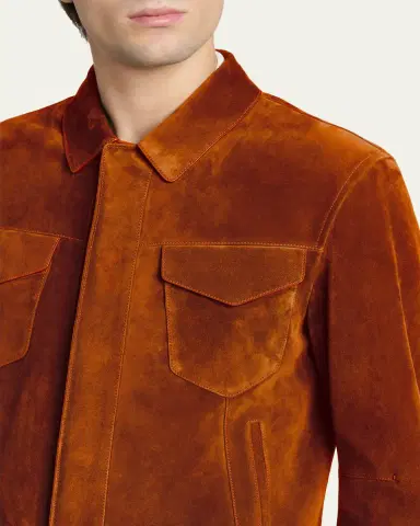 Tom Ford Men's Suede Snap-Front Western Jacket | Thumbnail 14 Tom Ford Men's Suede Snap-Front Western Jacket | Thumbnail 14