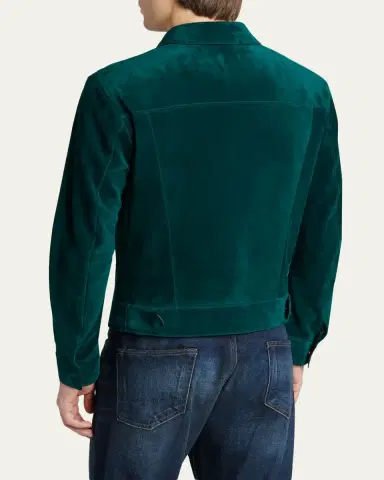 Tom Ford Men's Suede Snap-Front Western Jacket | Thumbnail 3 Tom Ford Men's Suede Snap-Front Western Jacket | Thumbnail 3