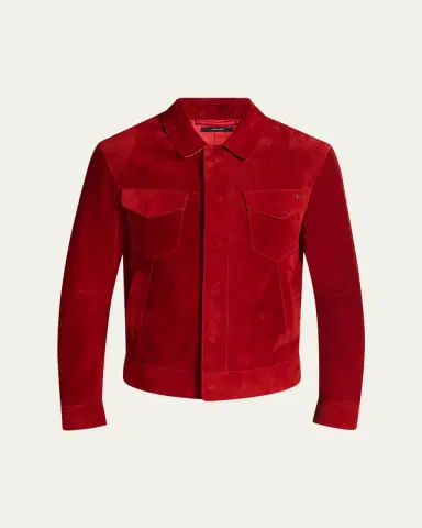 Tom Ford Men's Suede Snap-Front Western Jacket | Thumbnail 10 Tom Ford Men's Suede Snap-Front Western Jacket | Thumbnail 10