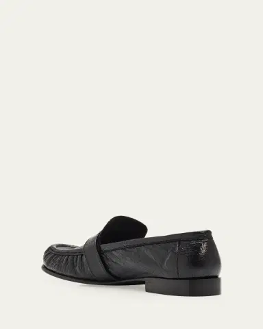 Miu Miu Crinkled Leather Buckled Moccasin Loafers | Thumbnail 4 Miu Miu Crinkled Leather Buckled Moccasin Loafers | Thumbnail 4