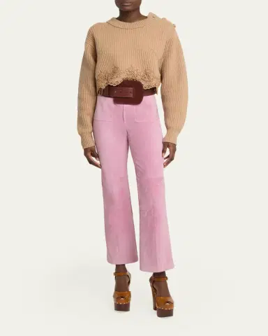 Chloé Wool-Cashmere Lace Trim Pullover | Thumbnail 2 Chloé Wool-Cashmere Lace Trim Pullover | Thumbnail 2
