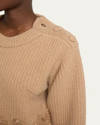 Chloé Wool-Cashmere Lace Trim Pullover | Thumbnail 5 Chloé Wool-Cashmere Lace Trim Pullover | Thumbnail 5