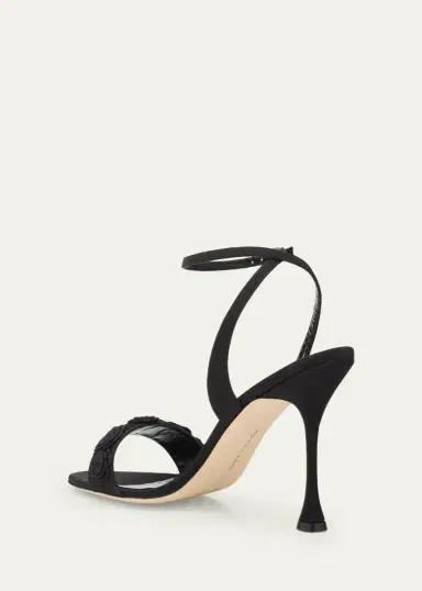 Manolo Blahnik 105mm Raosnu Crochet Flower Ankle-Strap Sandals | Thumbnail 4 Manolo Blahnik 105mm Raosnu Crochet Flower Ankle-Strap Sandals | Thumbnail 4