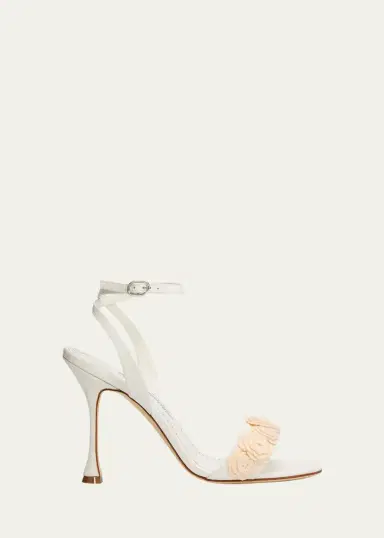 Manolo Blahnik 105mm Raosnu Crochet Flower Ankle-Strap Sandals | Thumbnail 6 Manolo Blahnik 105mm Raosnu Crochet Flower Ankle-Strap Sandals | Thumbnail 6