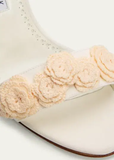 Manolo Blahnik 105mm Raosnu Crochet Flower Ankle-Strap Sandals | Thumbnail 8 Manolo Blahnik 105mm Raosnu Crochet Flower Ankle-Strap Sandals | Thumbnail 8