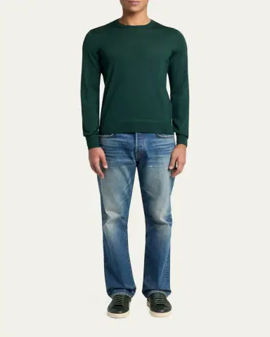 Tom Ford Men's Fine Gauge Cashmere-Blend Sweater | Thumbnail 2 Tom Ford Men's Fine Gauge Cashmere-Blend Sweater | Thumbnail 2