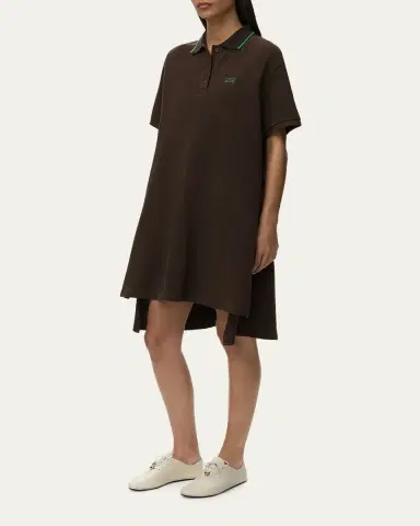 Loewe Short-Sleeve Cotton Pique High-Low Polo Dress | Thumbnail 2 Loewe Short-Sleeve Cotton Pique High-Low Polo Dress | Thumbnail 2