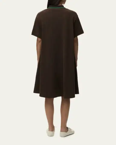 Loewe Short-Sleeve Cotton Pique High-Low Polo Dress | Thumbnail 3 Loewe Short-Sleeve Cotton Pique High-Low Polo Dress | Thumbnail 3