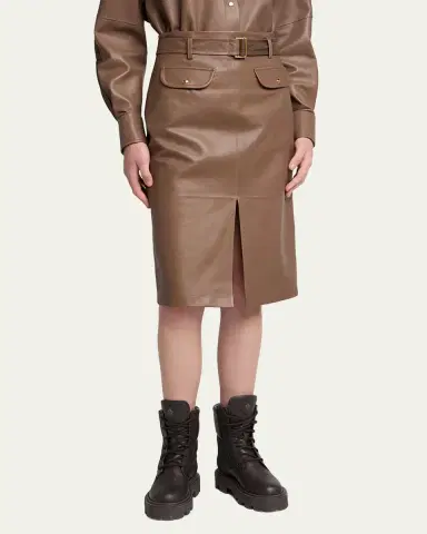 Moncler Leather Pencil Skirt | Thumbnail 4 Moncler Leather Pencil Skirt | Thumbnail 4