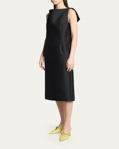 Balenciaga Sleeveless Folded V-Back Midi Dress | Thumbnail 4 Balenciaga Sleeveless Folded V-Back Midi Dress | Thumbnail 4