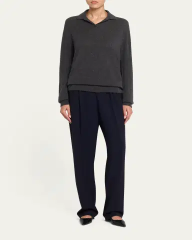 The Row Oashi Cashmere Knit Polo Top | Thumbnail 2 The Row Oashi Cashmere Knit Polo Top | Thumbnail 2