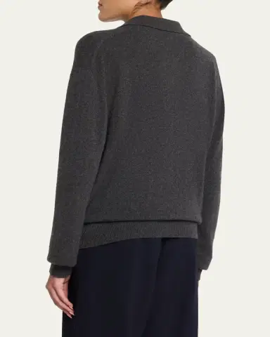 The Row Oashi Cashmere Knit Polo Top | Thumbnail 3 The Row Oashi Cashmere Knit Polo Top | Thumbnail 3