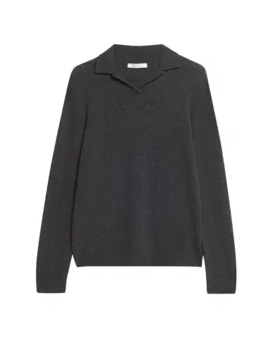 The Row Oashi Cashmere Knit Polo Top | Thumbnail 1 The Row Oashi Cashmere Knit Polo Top | Thumbnail 1