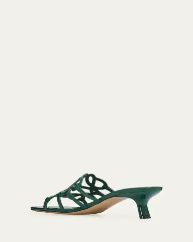 Loewe Petal Anagram 45mm Croc-Embossed Leather Sandals | Thumbnail 4 Loewe Petal Anagram 45mm Croc-Embossed Leather Sandals | Thumbnail 4