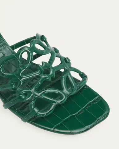 Loewe Petal Anagram 45mm Croc-Embossed Leather Sandals | Thumbnail 5 Loewe Petal Anagram 45mm Croc-Embossed Leather Sandals | Thumbnail 5