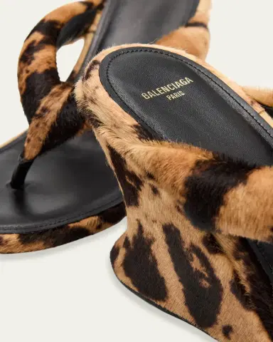Balenciaga 90mm Gaeta Calf Hair Wedge Thong Sandals | Thumbnail 5 Balenciaga 90mm Gaeta Calf Hair Wedge Thong Sandals | Thumbnail 5