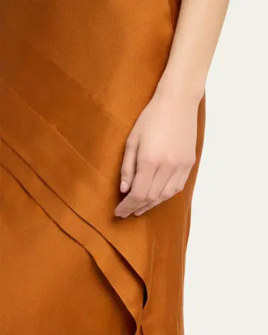 Saint Laurent Sleeveless Draped Silk Tank Dress | Thumbnail 5 Saint Laurent Sleeveless Draped Silk Tank Dress | Thumbnail 5