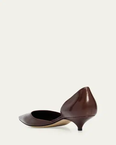 The Row 35mm Liisa Leather Kitten-Heel d'Orsay Pumps | Thumbnail 2 The Row 35mm Liisa Leather Kitten-Heel d'Orsay Pumps | Thumbnail 2