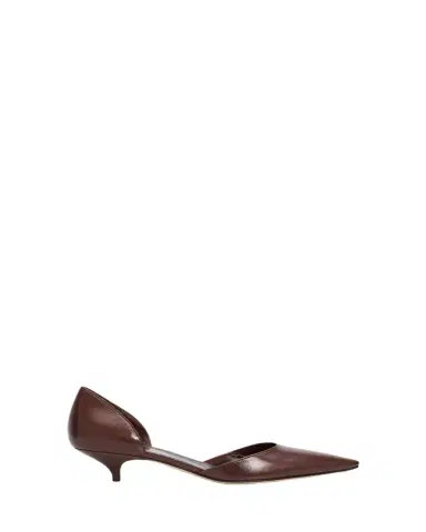 The Row 35mm Liisa Leather Kitten-Heel d'Orsay Pumps | Thumbnail 1 The Row 35mm Liisa Leather Kitten-Heel d'Orsay Pumps | Thumbnail 1
