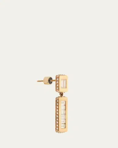 Ileana Makri 18K Yellow Gold Inverted Oblong Tile Earrings with Baguette Diamonds | Thumbnail 2 Ileana Makri 18K Yellow Gold Inverted Oblong Tile Earrings with Baguette Diamonds | Thumbnail 2