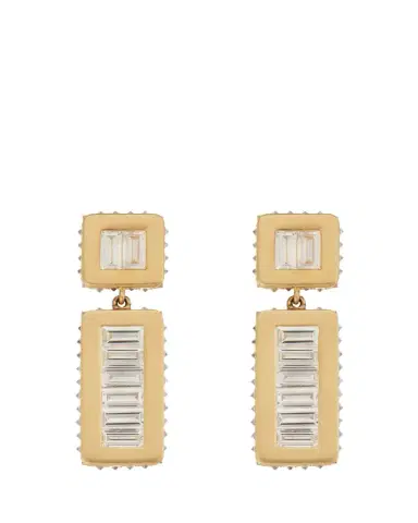 Ileana Makri 18K Yellow Gold Inverted Oblong Tile Earrings with Baguette Diamonds | Thumbnail 1 Ileana Makri 18K Yellow Gold Inverted Oblong Tile Earrings with Baguette Diamonds | Thumbnail 1