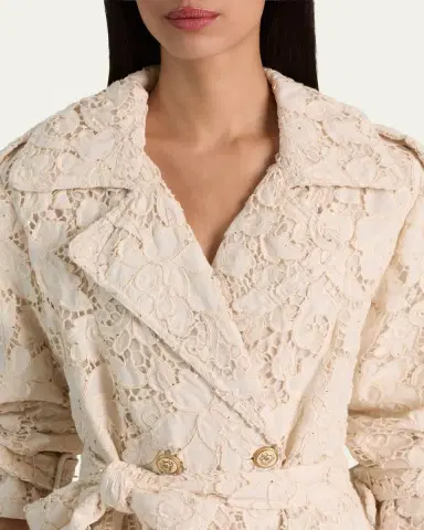 ALICE + OLIVIA Keith Eyelet Midi Trench Coat | Thumbnail 5 ALICE + OLIVIA Keith Eyelet Midi Trench Coat | Thumbnail 5