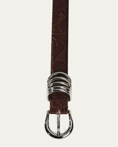 Déhanche Hollyhock Embossed Leather Belt | Thumbnail 2 Déhanche Hollyhock Embossed Leather Belt | Thumbnail 2