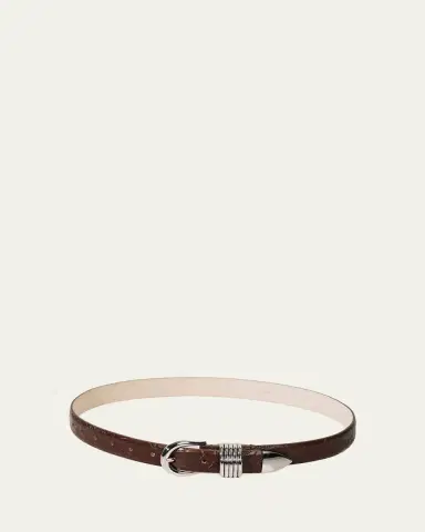 Déhanche Hollyhock Embossed Leather Belt | Thumbnail 3 Déhanche Hollyhock Embossed Leather Belt | Thumbnail 3