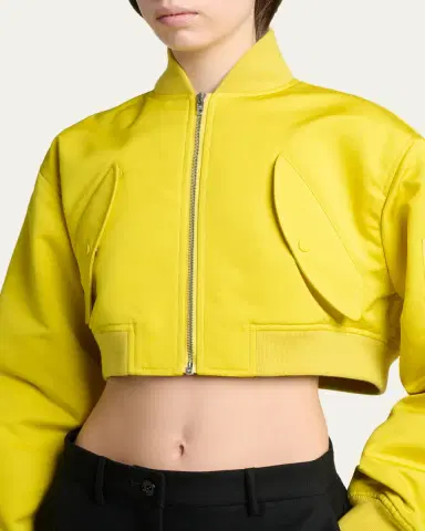 Balenciaga Technical Faille Crop Bomber Jacket | Thumbnail 5 Balenciaga Technical Faille Crop Bomber Jacket | Thumbnail 5