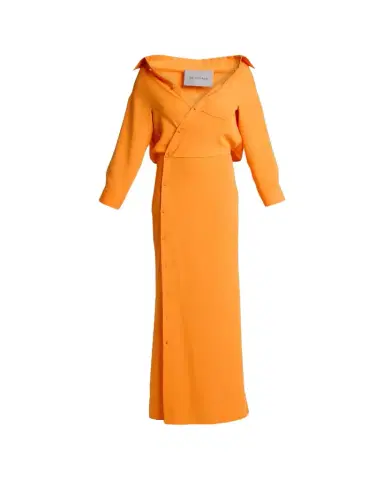 Balenciaga Off-The-Shoulder Silk Cady Asymmetric Maxi Shirtdress | Thumbnail 1 Balenciaga Off-The-Shoulder Silk Cady Asymmetric Maxi Shirtdress | Thumbnail 1