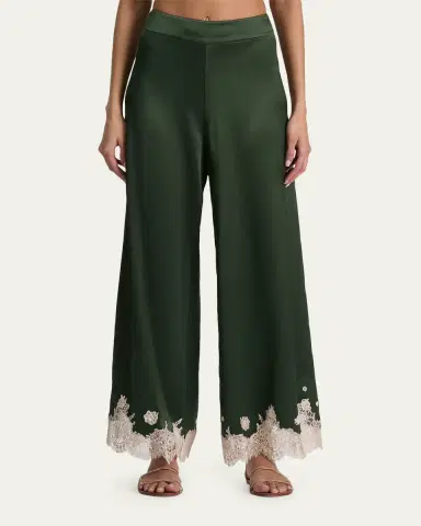 Alice + Olivia Athena Lace-Trim Satin Pants | Thumbnail 4 Alice + Olivia Athena Lace-Trim Satin Pants | Thumbnail 4