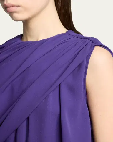 Balenciaga Asymmetric Draped Silk Cady Crop Top | Thumbnail 5 Balenciaga Asymmetric Draped Silk Cady Crop Top | Thumbnail 5