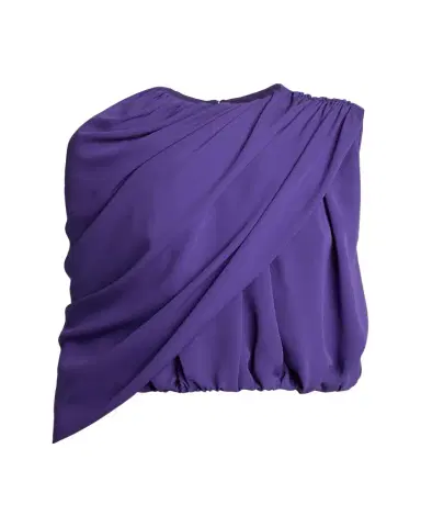 Balenciaga Asymmetric Draped Silk Cady Crop Top | Thumbnail 1 Balenciaga Asymmetric Draped Silk Cady Crop Top | Thumbnail 1