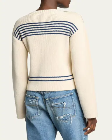 Balenciaga Mariniere Striped Cotton Knit Boat-Neck Sweater | Thumbnail 3 Balenciaga Mariniere Striped Cotton Knit Boat-Neck Sweater | Thumbnail 3