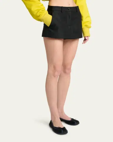 Balenciaga Starch Regenerative Wool Mini Hybrid Skort | Thumbnail 4 Balenciaga Starch Regenerative Wool Mini Hybrid Skort | Thumbnail 4