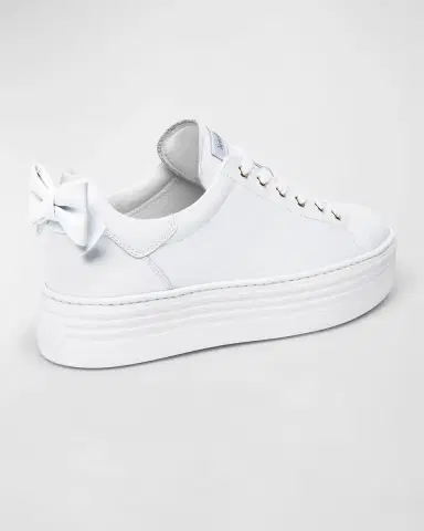 NeroGiardini Bow Leather Skater Sneaker | Thumbnail 3 NeroGiardini Bow Leather Skater Sneaker | Thumbnail 3