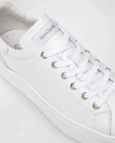 NeroGiardini Bow Leather Skater Sneaker | Thumbnail 4 NeroGiardini Bow Leather Skater Sneaker | Thumbnail 4