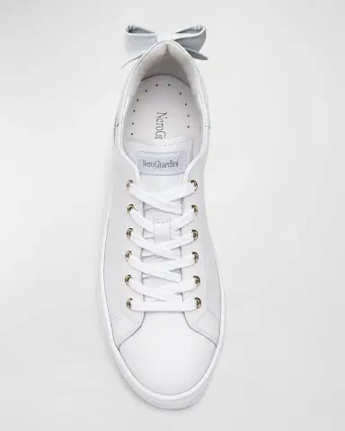 NeroGiardini Bow Leather Skater Sneaker | Thumbnail 5 NeroGiardini Bow Leather Skater Sneaker | Thumbnail 5