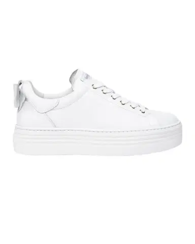 NeroGiardini Bow Leather Skater Sneaker | Thumbnail 1 NeroGiardini Bow Leather Skater Sneaker | Thumbnail 1