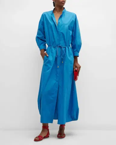 Giorgio Armani Poplin Dress w/ Drawcord Waist | Thumbnail 2 Giorgio Armani Poplin Dress w/ Drawcord Waist | Thumbnail 2