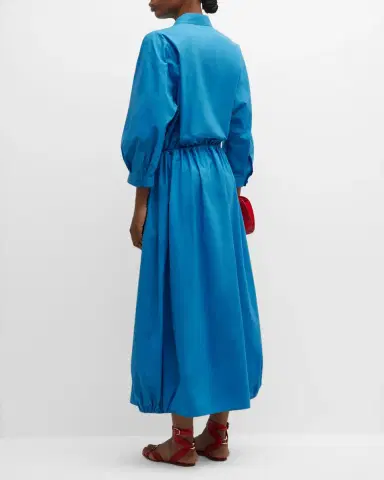Giorgio Armani Poplin Dress w/ Drawcord Waist | Thumbnail 3 Giorgio Armani Poplin Dress w/ Drawcord Waist | Thumbnail 3