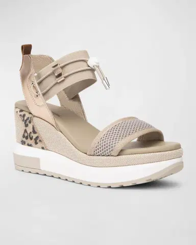 NeroGiardini Platform Wedge Sandals with Bungee Detail | Thumbnail 2 NeroGiardini Platform Wedge Sandals with Bungee Detail | Thumbnail 2