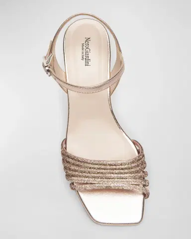 NeroGiardini Metallic Bling Ankle-Strap Sandals | Thumbnail 4 NeroGiardini Metallic Bling Ankle-Strap Sandals | Thumbnail 4