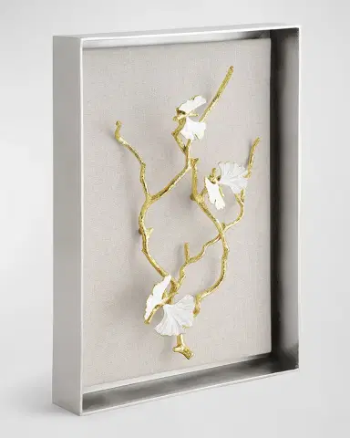 Michael Aram Butterfly Ginkgo White & Gold Fabric Shadow Box | Thumbnail 3 Michael Aram Butterfly Ginkgo White & Gold Fabric Shadow Box | Thumbnail 3