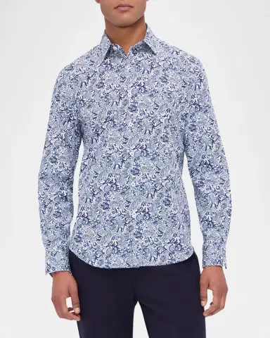 Bugatchi Men's Julian Floral Sport Shirt | Thumbnail 4 Bugatchi Men's Julian Floral Sport Shirt | Thumbnail 4