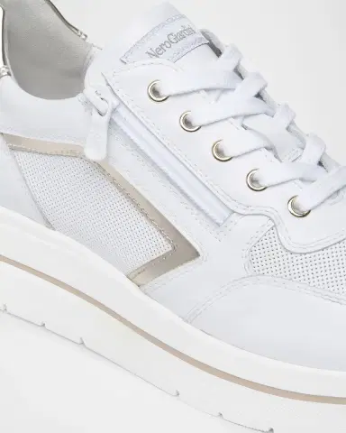 NeroGiardini Leather Platform Side-Zip Sneakers | Thumbnail 4 NeroGiardini Leather Platform Side-Zip Sneakers | Thumbnail 4
