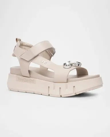 NeroGiardini Stone Embellished Leather Sandals | Thumbnail 2 NeroGiardini Stone Embellished Leather Sandals | Thumbnail 2