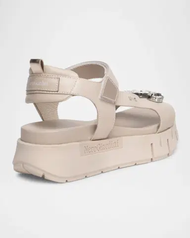 NeroGiardini Stone Embellished Leather Sandals | Thumbnail 3 NeroGiardini Stone Embellished Leather Sandals | Thumbnail 3