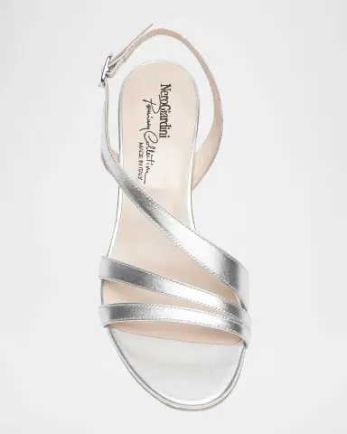 NeroGiardini Strappy Metallic Kitten-Heel Sandals | Thumbnail 5 NeroGiardini Strappy Metallic Kitten-Heel Sandals | Thumbnail 5