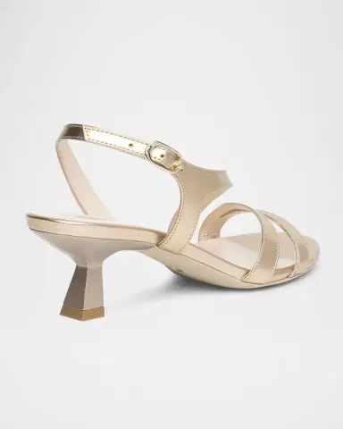 NeroGiardini Strappy Metallic Kitten-Heel Sandals | Thumbnail 3 NeroGiardini Strappy Metallic Kitten-Heel Sandals | Thumbnail 3